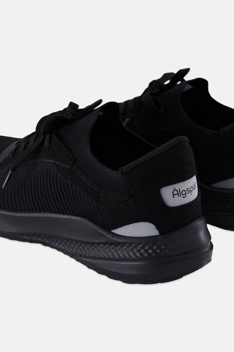 Algspar Men Lace Up Sneakers Shoes, Black - Image 2
